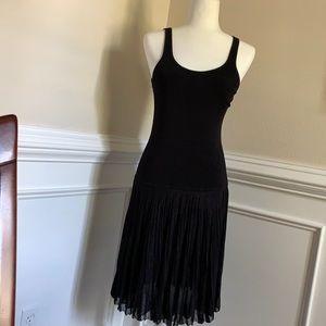 LAUREN Ralph Lauren Black Tank dress with pleated skirt